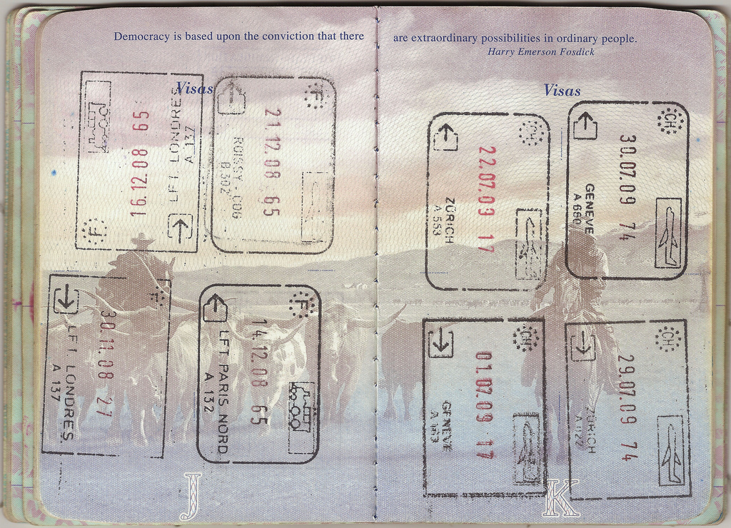Schengen-Stempel in einem Reisepass